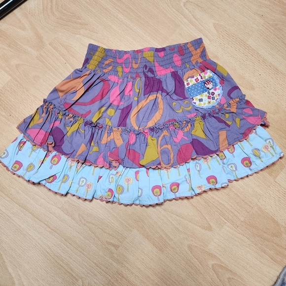Matilda Jane Character Counts Numbers Printed Tiered Pull On Skirt Size 4 - Picture 8 of 15